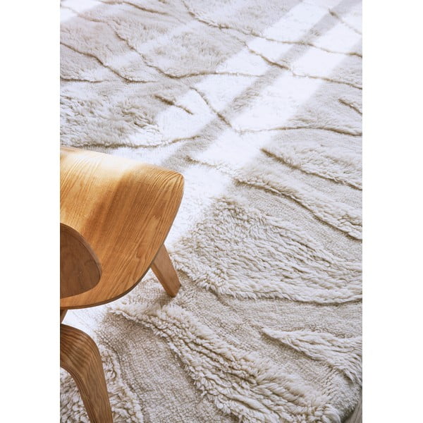 Weißer, waschbarer, handgewebter Wollteppich, 170 x 240 cm Enkang Ivory - Lorena Canals-image-1
