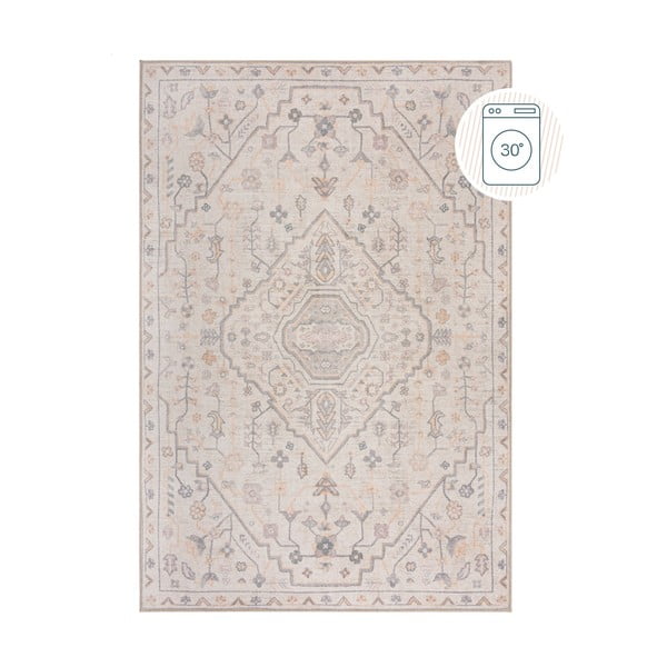 Cremefarbener, waschbarer Teppich, 152 × 230 cm Teo Traditional - Flair Rugs