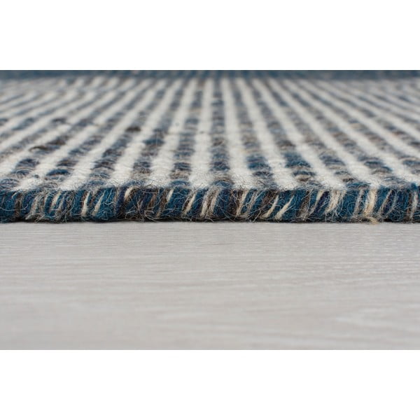Blauer Wollteppich (Läufer) 60 x 200 cm Indira - Flair Rugs-image-3