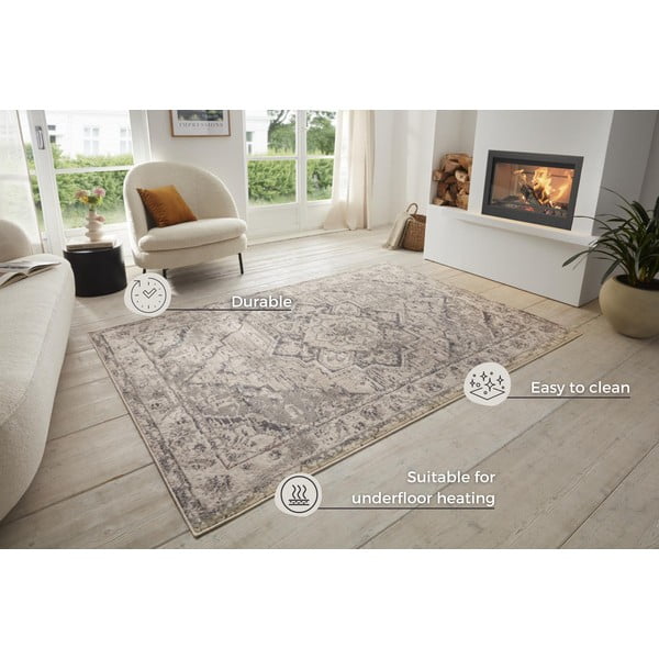 Grau-beiger Teppich, 240 × 340 cm Terrain Designer Sand - Hanse Home-image-4