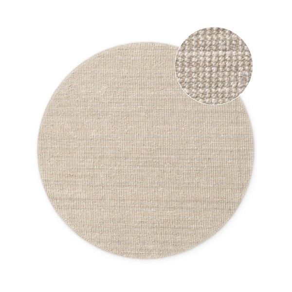 Cremefarbener, runder Jute-Teppich, Durchmesser 200 cm Bouclé Jaipur - Hanse Home
