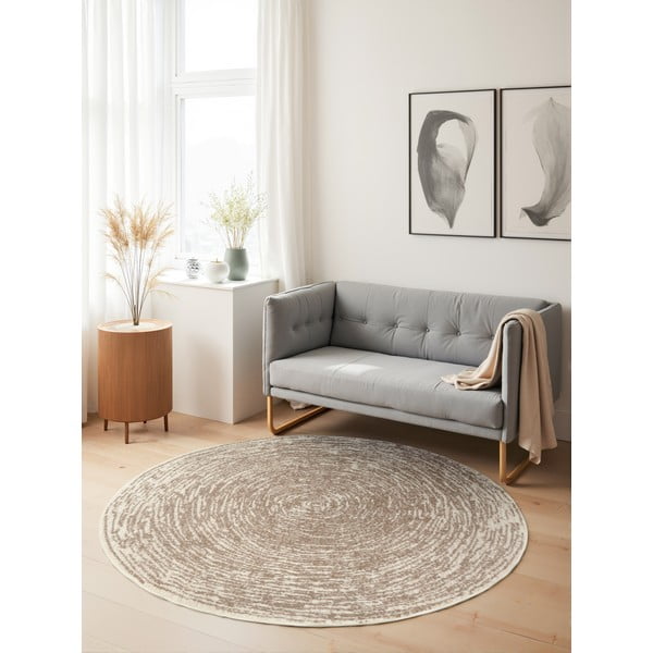 Beige-cremefarbener runder Teppich, Ø 120 cm Gloria Cavallo - Hanse Home-image-1