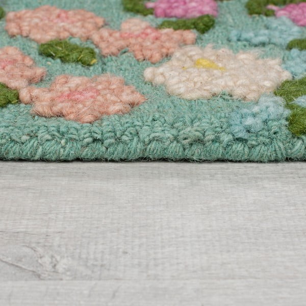 Handgewebter Wollteppich in Mentholfarbe, 120 × 170 cm Emilia Floral - Flair Rugs-image-4