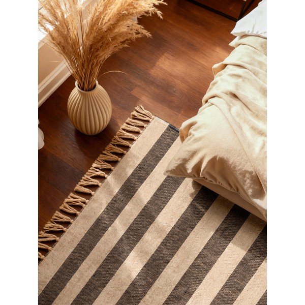 Schwarz/Creme, beidseitig nutzbar, handgewebter Jute-Teppich, 120 × 170 cm Playa - Hanse Home-image-3