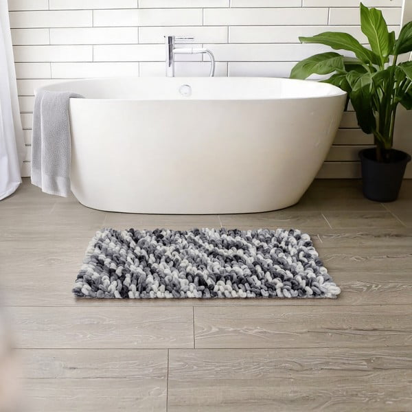 Grau-blaue Textil-Badezimmermatte, 60 x 90 cm Lerici - Wenko-image-1