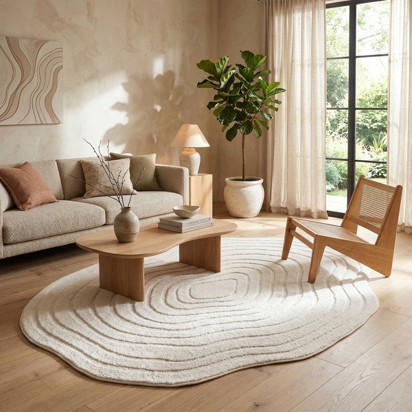 Cremefarbener Teppich 160 x 230 cm Pebble - ESTE-image-1