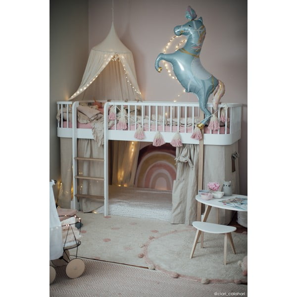 Cremefarbener, waschbarer, handgewebter Baumwoll-Kindeteppich, Ø 120 cm Bubbly Vintage Nude - Lorena Canals-image-4