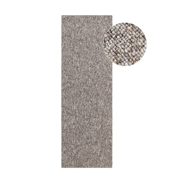 Grauer, waschbarer Läufer, 80 × 240 cm Rocco Taupe - Elle Decoration