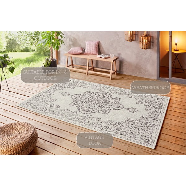Grauer/beige Teppich für Innen- und Außenbereiche 160x230 cm Tilos – Hanse Home-image-4