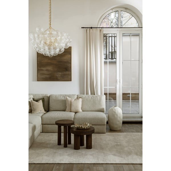 Beiger Wollteppich 200 × 300 cm Agnus Checkered - Agnella-image-1