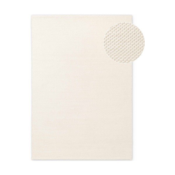 Cremefarbener, handgewebter Wollteppich, 140 x 200 cm Lyon Beans - Elle Decoration