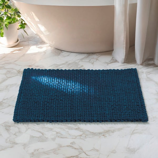 Dunkelblaue Textil-Badezimmermatte, 50 x 80 cm Covelo - Wenko-image-1