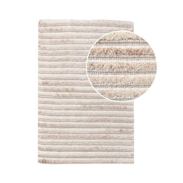 Cremefarbener, handgewebter Wollteppich, 60 x 90 cm Mango - House Nordic