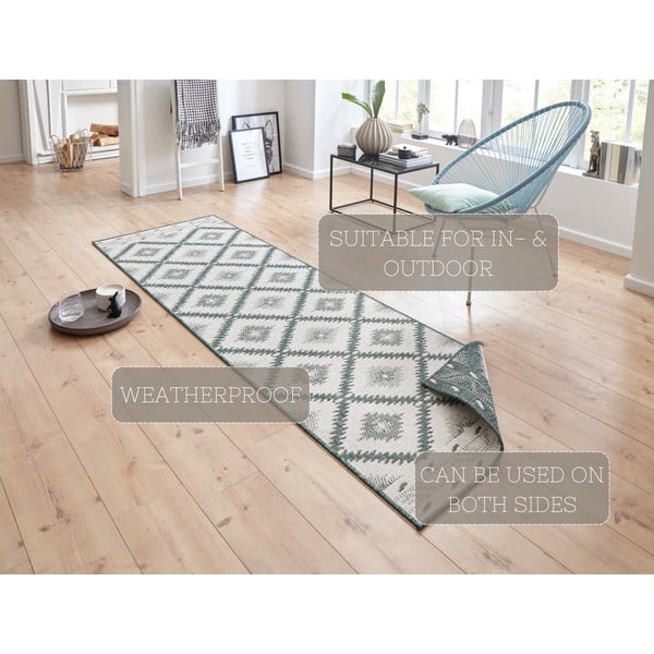 Grüner/beige Teppich für Innen- und Außenbereiche 80x250 cm Malibu – Hanse Home-image-4