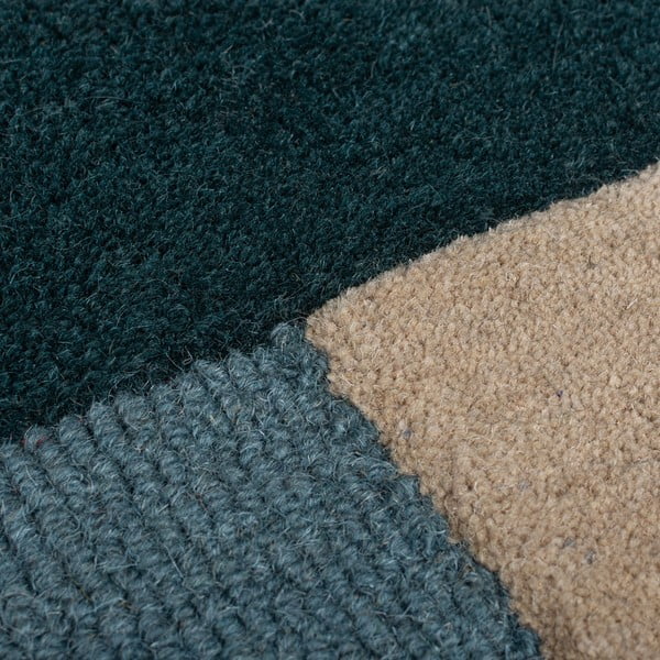Dunkelgrüner, handgewebter Wollteppich, 120 × 180 cm Labyrinth Shaped - Flair Rugs-image-2