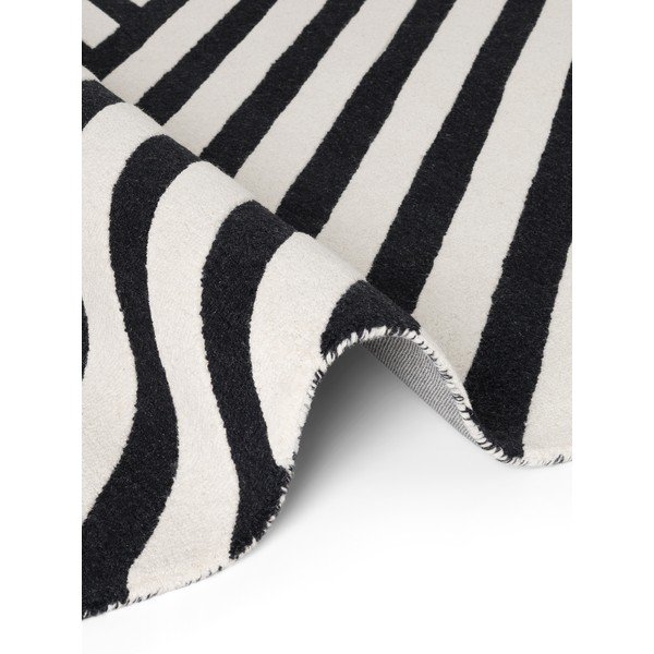 Schwarz-weißer, handgewebter Wollteppich, 200 × 290 cm Stryve Noir - Elle Decoration-image-4