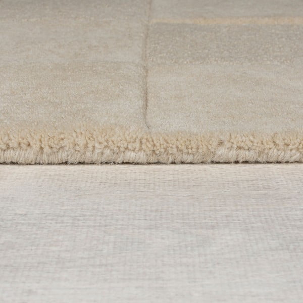 Beiger, handgewebter Läufer aus Wolle, 60 x 230 cm Checkerboard - Flair Rugs-image-4