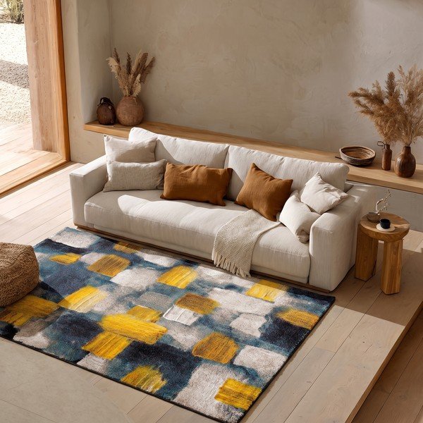 Gelber/blauer Teppich 120x170 cm Lienzo – Universal-image-1