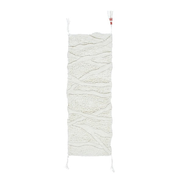 Weißer, waschbarer, handgewebter Wollläufer, 70 × 200 cm Enkang Ivory - Lorena Canals