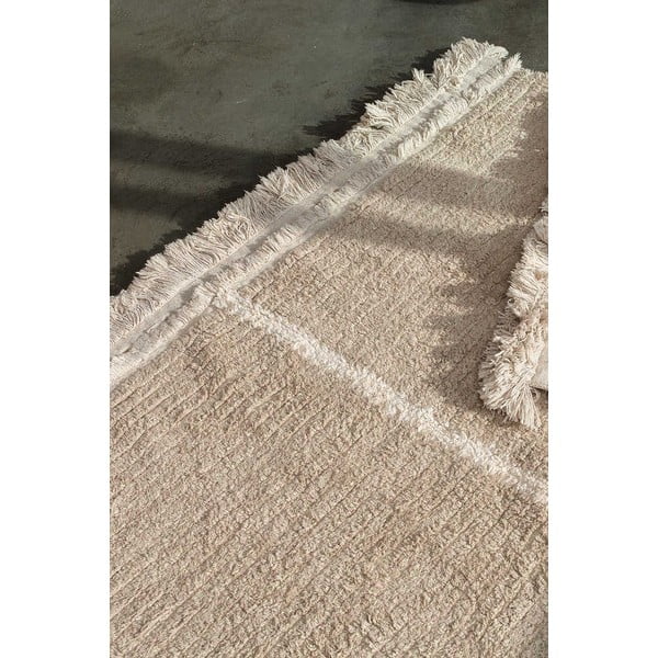 Beige Baumwoll-Läufer 80 x 230 cm Duetto Sage - Lorena Canals-image-3