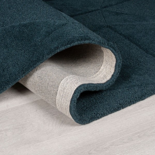 Grün-blauer, handgewebter runder Wollteppich, Ø 160 cm Shard Teal - Flair Rugs-image-2