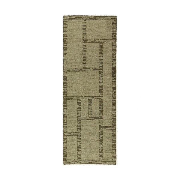 Grüner, handgewebter Läufer aus Wolle, 80 x 230 cm Harris Modula Wool - Flair Rugs