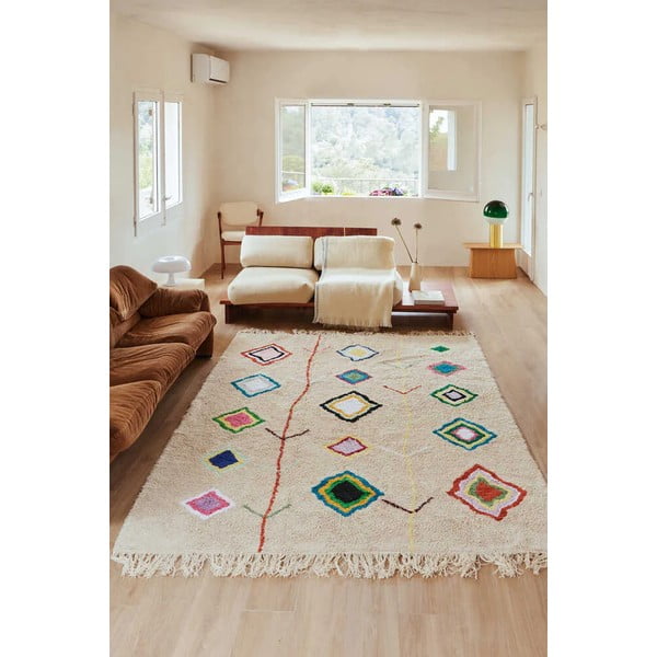 Cremefarbener, waschbarer, handgewebter Baumwollteppich, 170 × 240 cm Kaarol - Lorena Canals-image-1