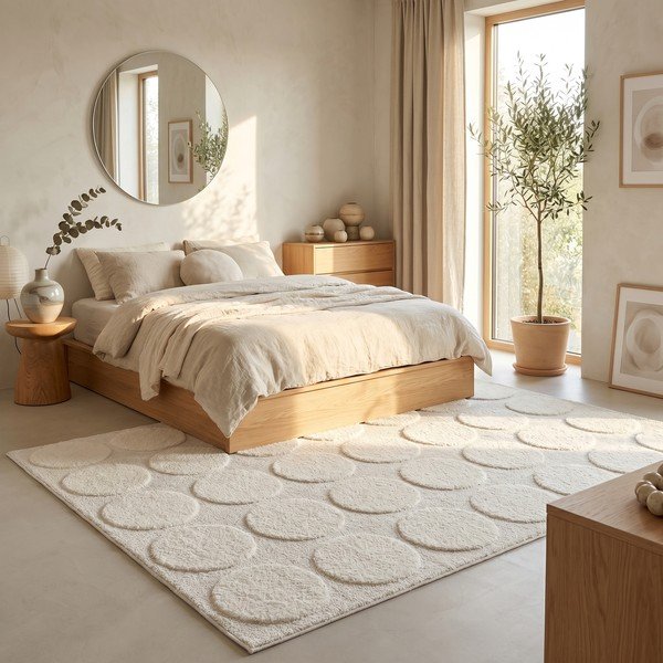 Cremefarbener Teppich 120 × 170 cm Bubble - ESTE-image-1
