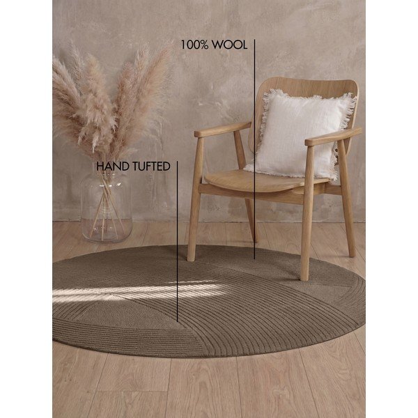 Brauner runder Wollteppich, Ø 160 cm Kensington Victoria - Ted Baker-image-4