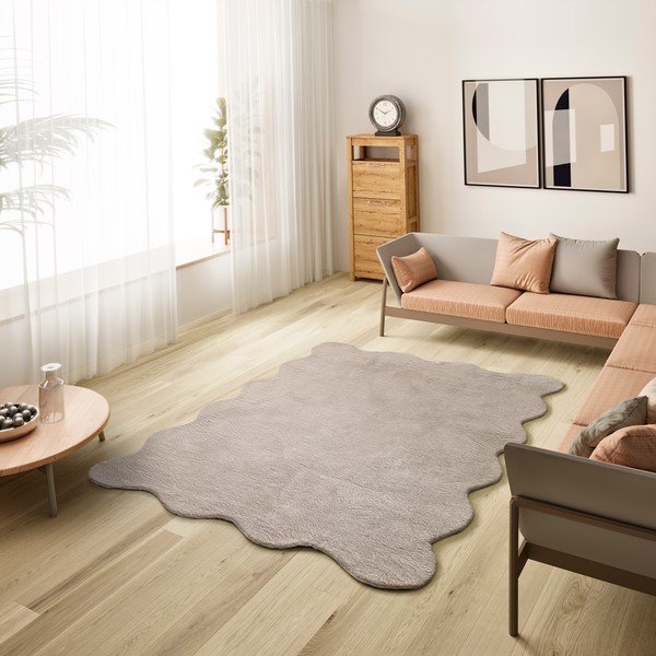 Taupefarbener, waschbarer Teppich 160 x 230 cm Mellow - Universal-image-1