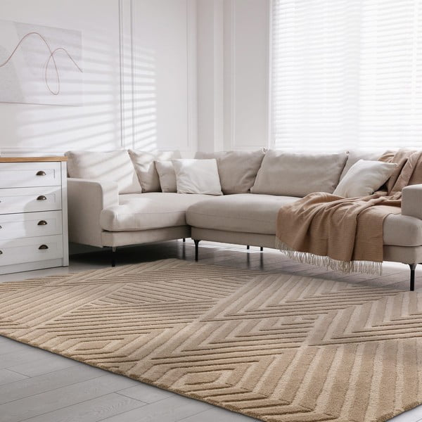 Hellbrauner Wollteppich, 200 x 290 cm Hague - Asiatic Carpets-image-1