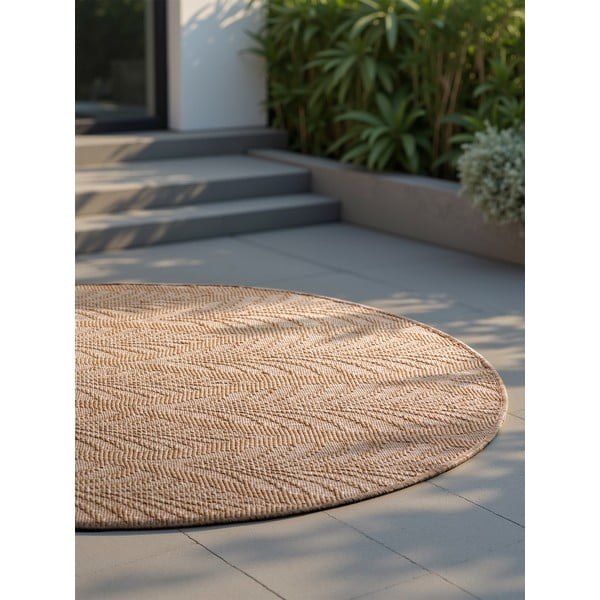 Runder Teppich für den Innen- und Außenbereich in Beige und Elfenbein, Ø 160 cm Duet Liora - Hanse Home-image-3