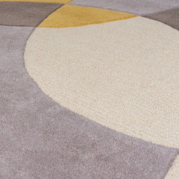 Ockerfarbener, gelb-beiger Wollteppich, 200 × 290 cm Glow - Flair Rugs-image-4