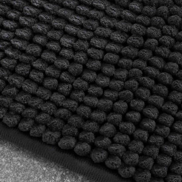 Dunkelgrauer Badezimmerteppich, 50 × 80 cm Bobble - Catherine Lansfield-image-2