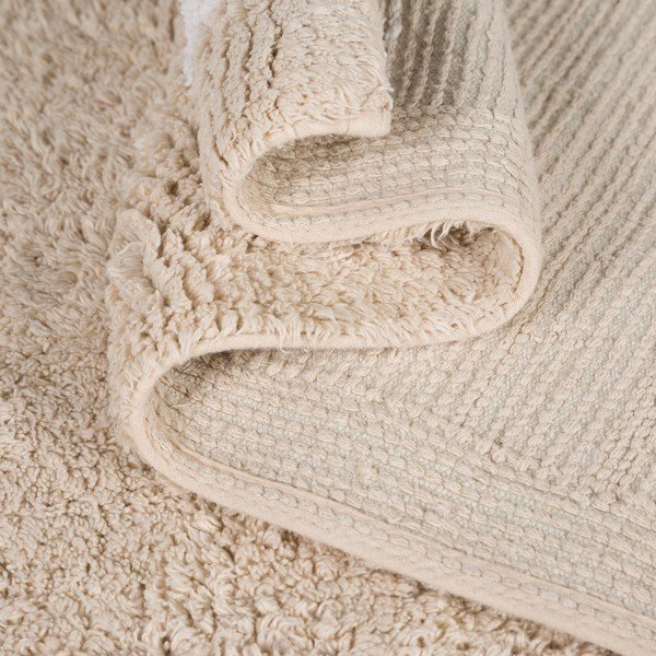 Beiger, waschbarer, handgewebter Baumwoll-Kinderteppich, 120 x 160 cm Polka Dots Beige - Lorena Canals-image-4