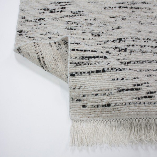 Grauer/elfenbeinfarbener, handgewebter Wollteppich, 140 × 200 cm Ellsa - Flair Rugs-image-2