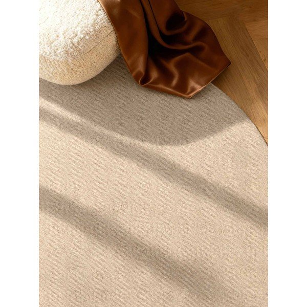Beiger, handgewebter, runder Wollteppich, Durchmesser 160 cm Puristic Knots - Elle Decoration-image-2