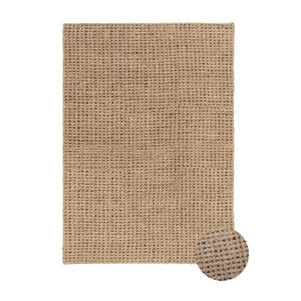 Waschbarer/handgewebter Wollteppich in Naturfarbe, 80 x 140 cm Unexpected Wool - Lorena Canals