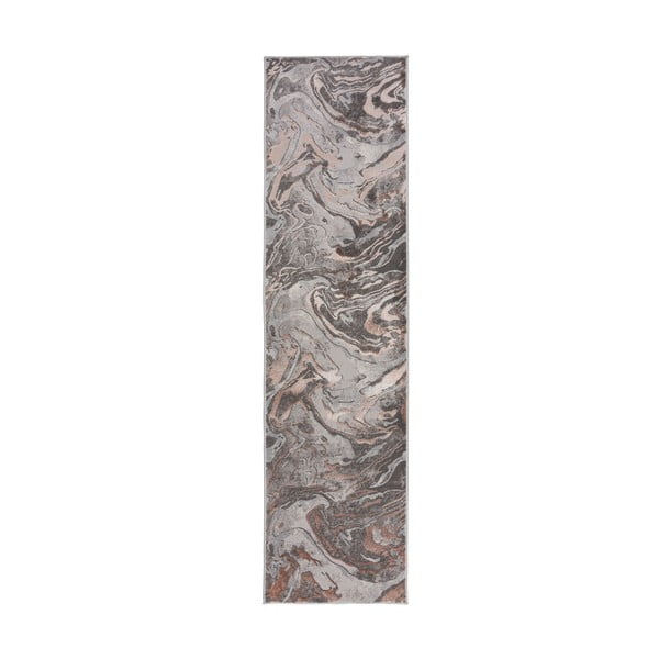 Grau-beige Läufer 80 x 300 cm Marbled - Flair Rugs