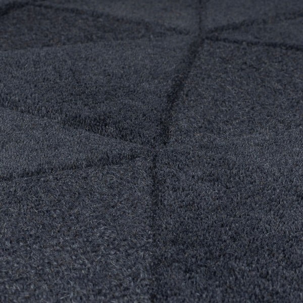Anthrazitfarbener, handgewebter, runder Wollteppich, Ø 160 cm Shard Charcoal - Flair Rugs-image-3