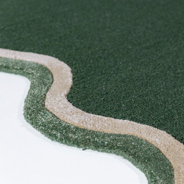 Dunkelgrüner, handgewebter Teppich mit Wollanteil, 160 × 230 cm Rivo Wool - Flair Rugs-image-2