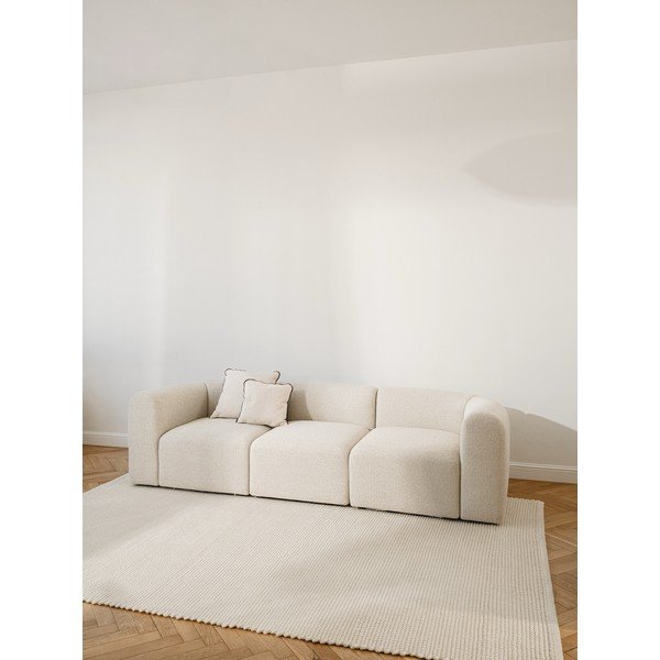 Beiger, handgewebter Wollteppich, 200 × 300 cm Talo - noo.ma-image-1