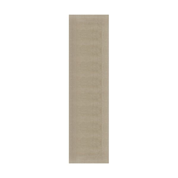 Beiger Wollläufer 60 × 230 cm Textured Wool Border - Flair Rugs