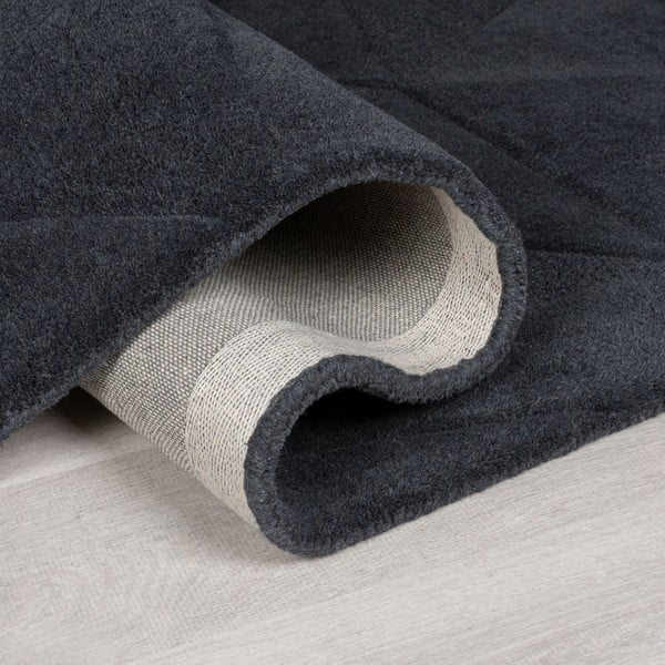 Anthrazitfarbener, handgewebter, runder Wollteppich, Ø 160 cm Shard Charcoal - Flair Rugs-image-2