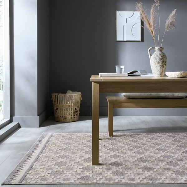 Grau-beiger, waschbarer Teppich, 155 × 230 cm Graysen - Flair Rugs-image-1