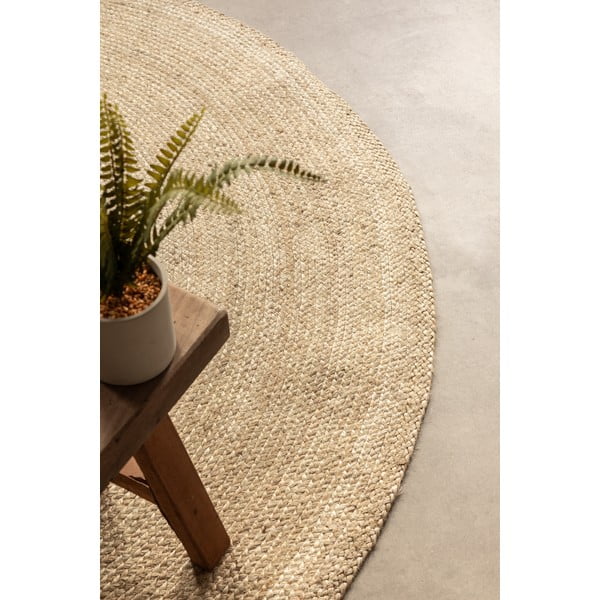 Rundteppich aus Jute, beidseitig elfenbeinfarben, Durchmesser 100 cm Braided - Hanse Home-image-4