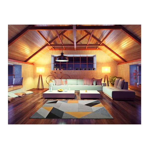 Gelber/grauer Teppich 140x200 cm Gladys Duro – Universal-image-1
