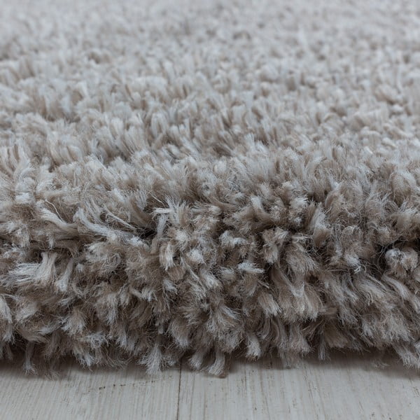 Hellbrauner runder Teppich, Durchmesser 120 cm Fluffy - Ayyildiz Carpets-image-3