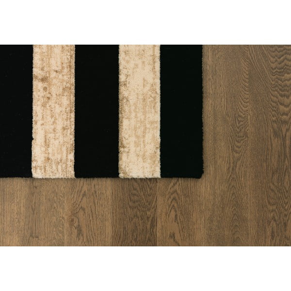 Schwarz-beiger Wollteppich, 200 × 300 cm Agnus Art Deco II - Agnella-image-3