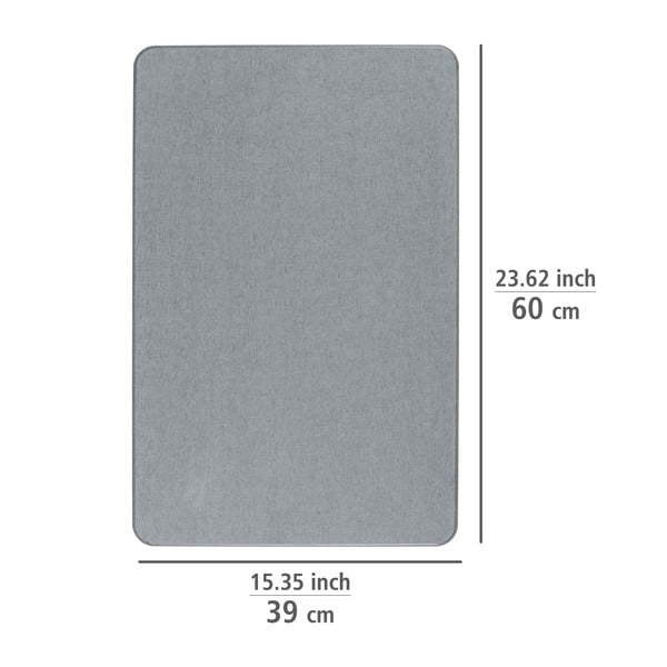 Grauer Badezimmerteppich aus Kieselgur 39 x 60 cm Simi - Wenko-image-4